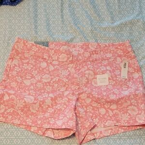 Old Navy Pink and White Bermuda Shorts with Floral Print